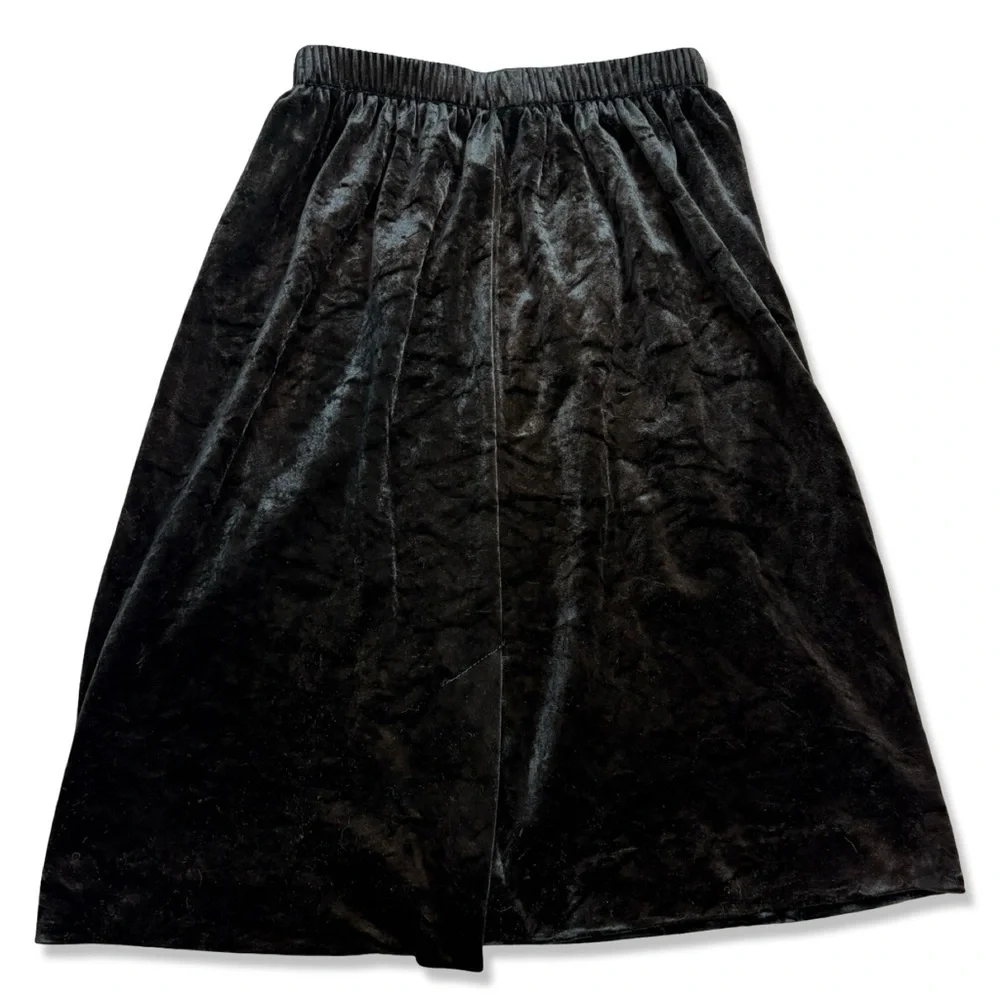 VINTAGE Black Velvet Girls Skirt